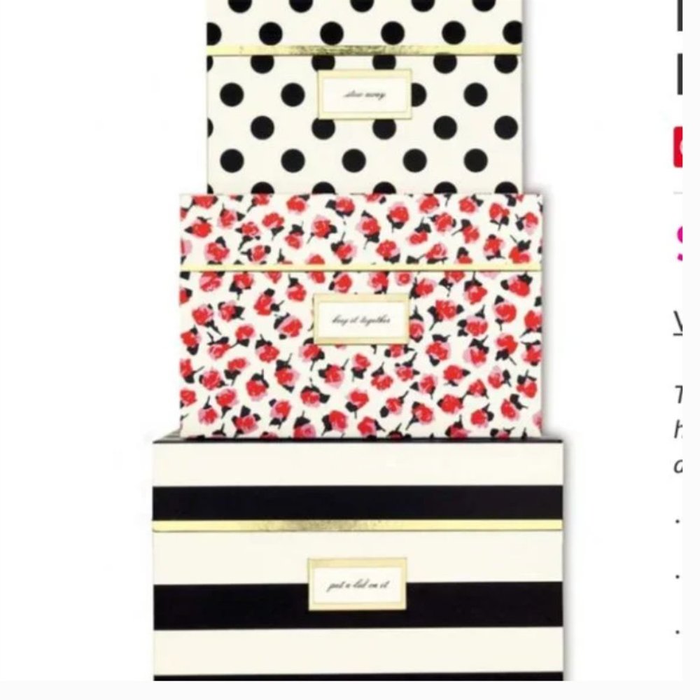 Kate Spade Nesting Boxes set of 3 MORE PHOTOS listing 2 of 2